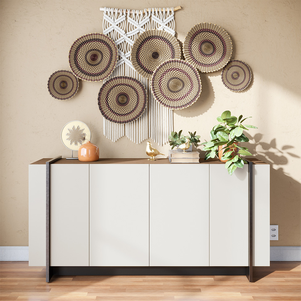 Buffet Copacabana 4 PT Off White e Nogueira
