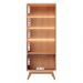 Cristaleira Noronha LED com 4 Portas e Pés de Madeira Maciça Off White Matte/Freijo