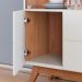 Cristaleira Noronha LED com 4 Portas e Pés de Madeira Maciça Off White Matte/Freijo