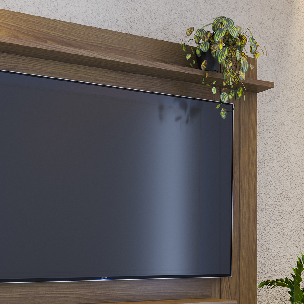 Estante Home Para TV 75 Polegadas Amendoa Off White Matte Jurere CLB