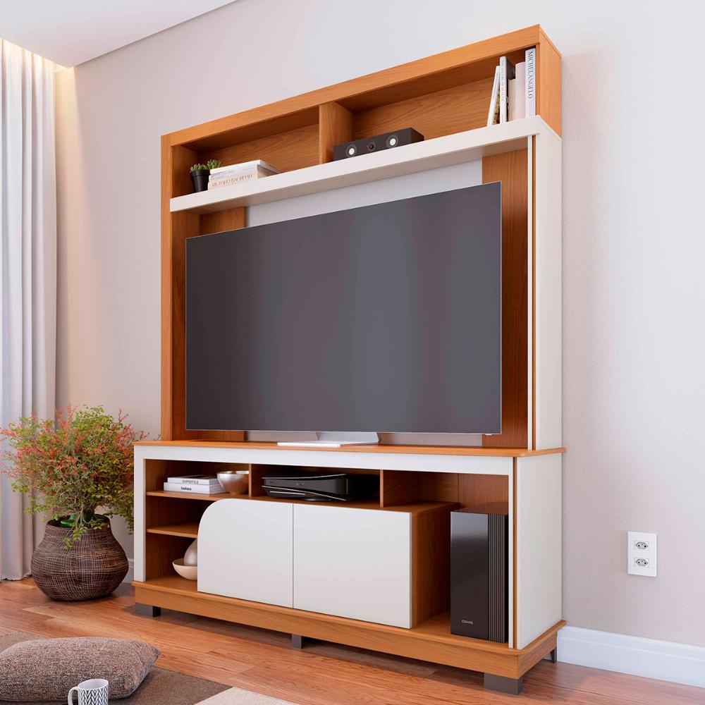 Home Estante Belaya Sala Para TV de até 65" Polegadas  Freijo/Off White Matte
