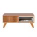 Mesa de Centro Jeri Sala com Pés de Madeira Maciça Freijo/Off White Matte