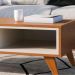 Mesa de Centro Jeri Sala com Pés de Madeira Maciça Freijo/Off White Matte