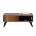 Mesa de Centro Jeri Sala com Pés de Madeira Maciça Noce Milano/Preto Fosco