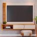 Painel Home Suspenso Egeu Para TV até 65" Polegadas Off White Matte/Freijo