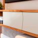 Painel Home Suspenso Egeu Para TV até 65" Polegadas Off White Matte/Freijo