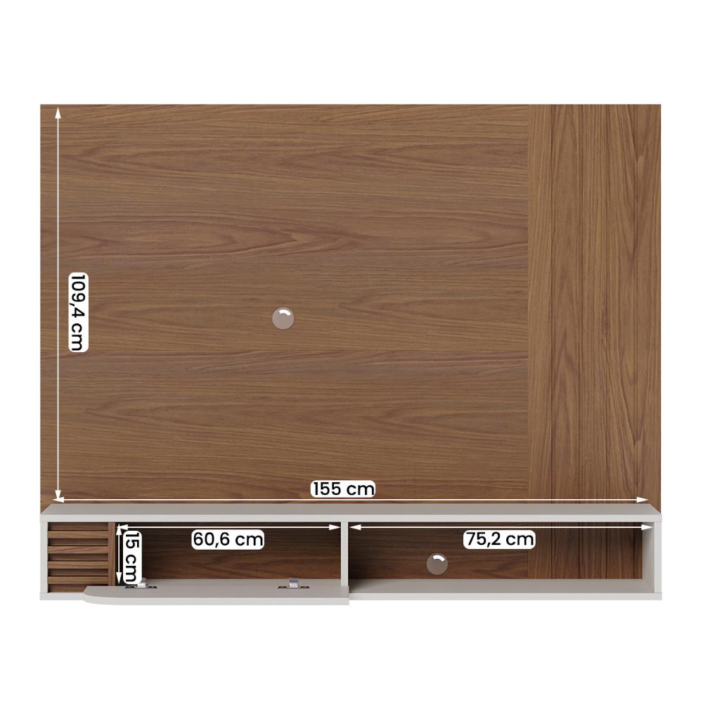 Painel Home Suspenso Jurere 1.6 Para TV até 60" Polegadas Amendoa/Off White Matte