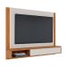 Painel Home Suspenso Loa Para TV até 75" Polegadas Com LED Off White Matte/Freijo