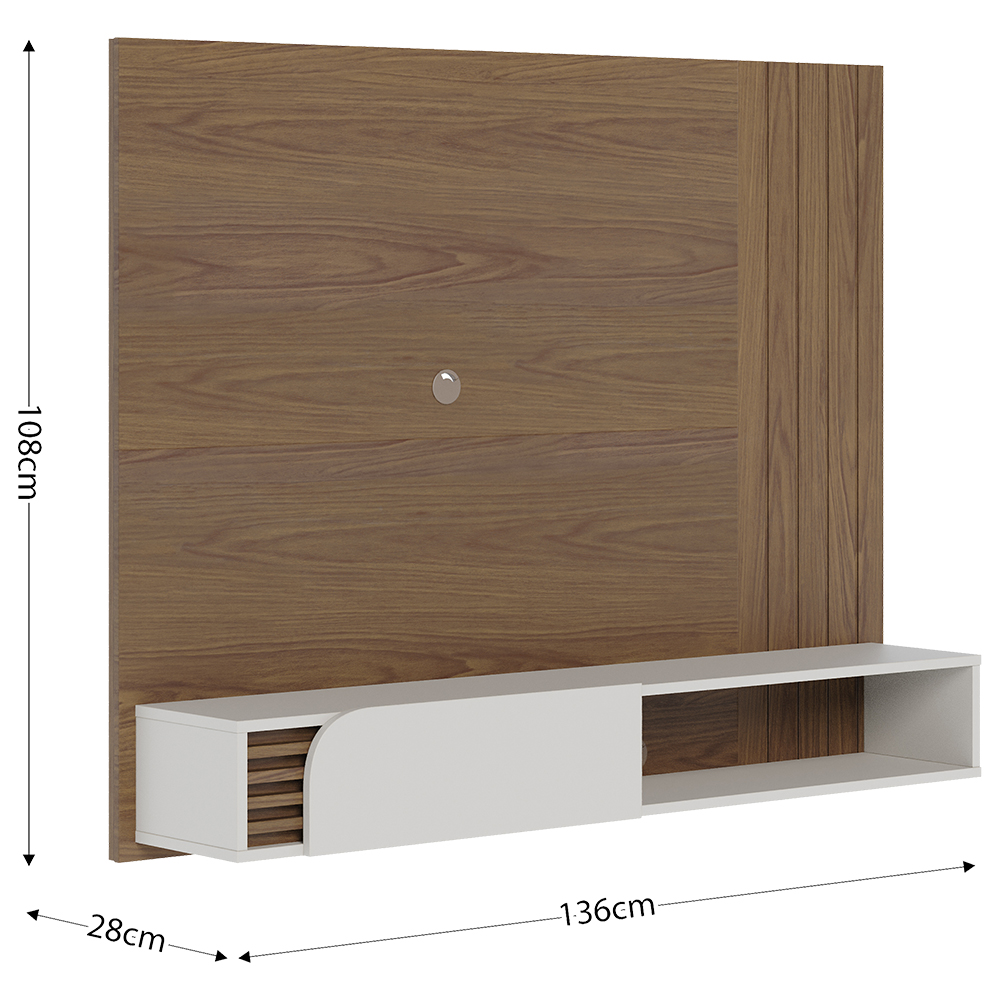 Painel Home Suspenso TV 60 Polegadas Jurere Amendoa Off White Matte CLB