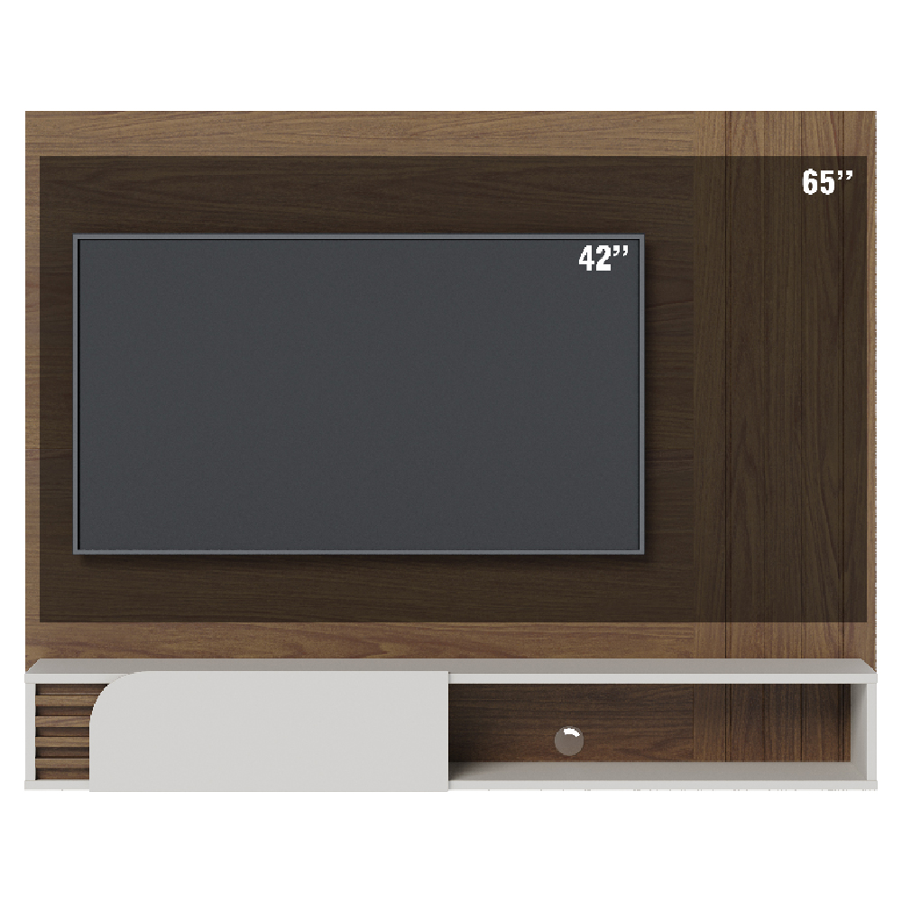 Painel Home Suspenso TV 60 Polegadas Jurere Amendoa Off White Matte CLB