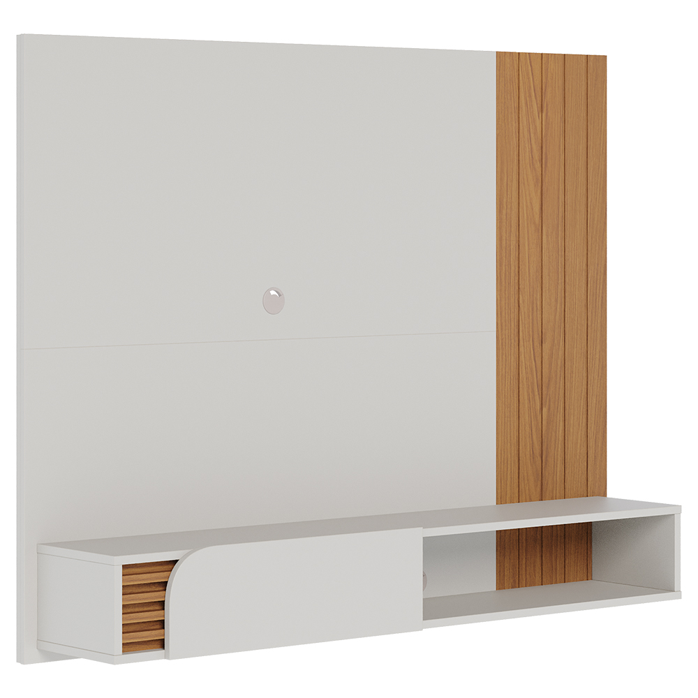 Painel Home Suspenso TV 60 Polegadas Jurere Off White Matte Freijo CLB