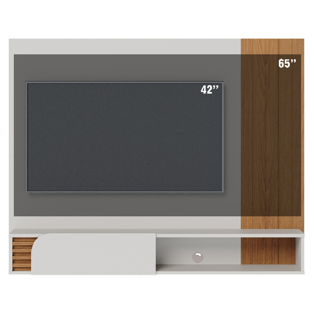 Painel Home Suspenso TV 60 Polegadas Jurere Off White Matte Freijo CLB