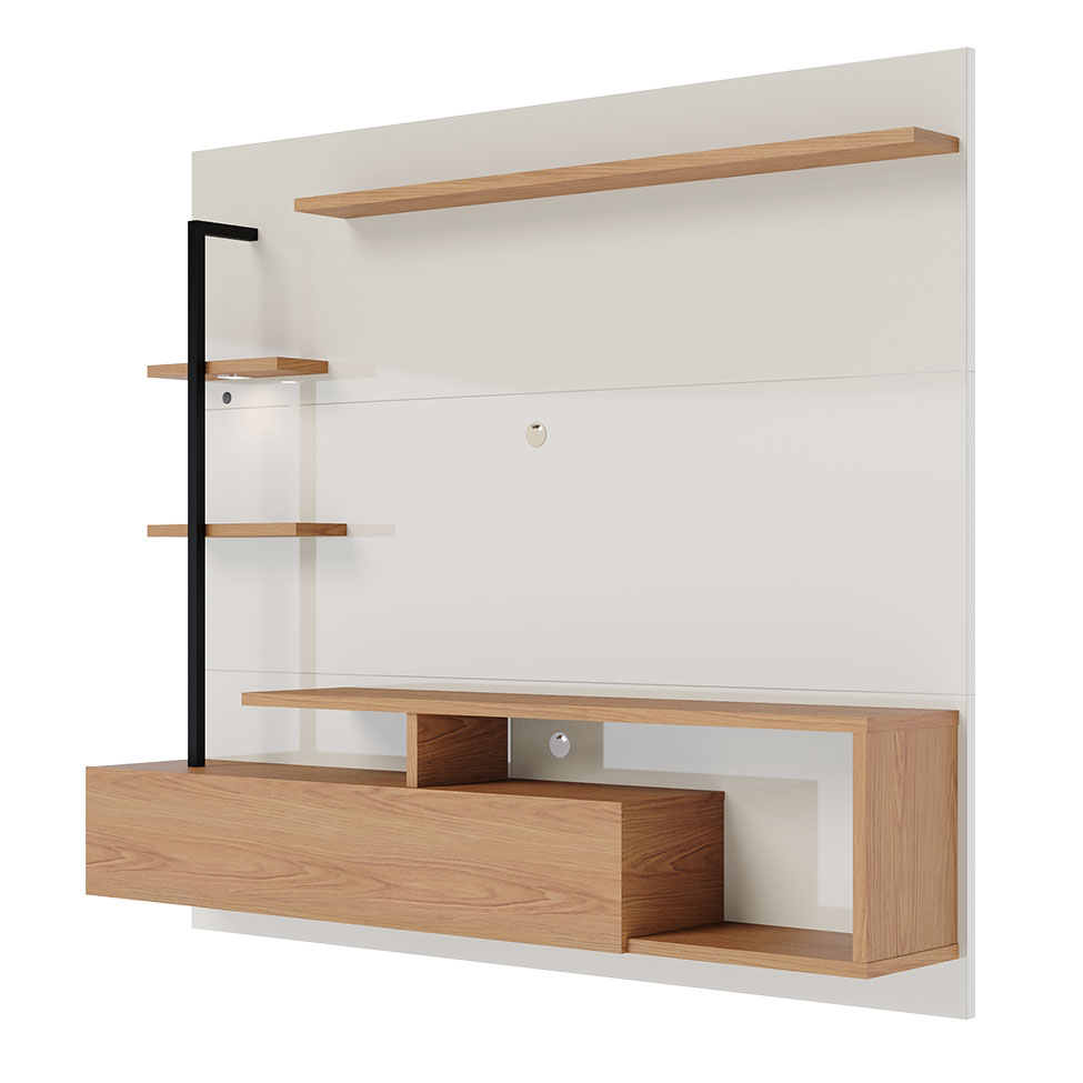 Painel para TV até 58 Polegadas Maragogi Off White e Freijó