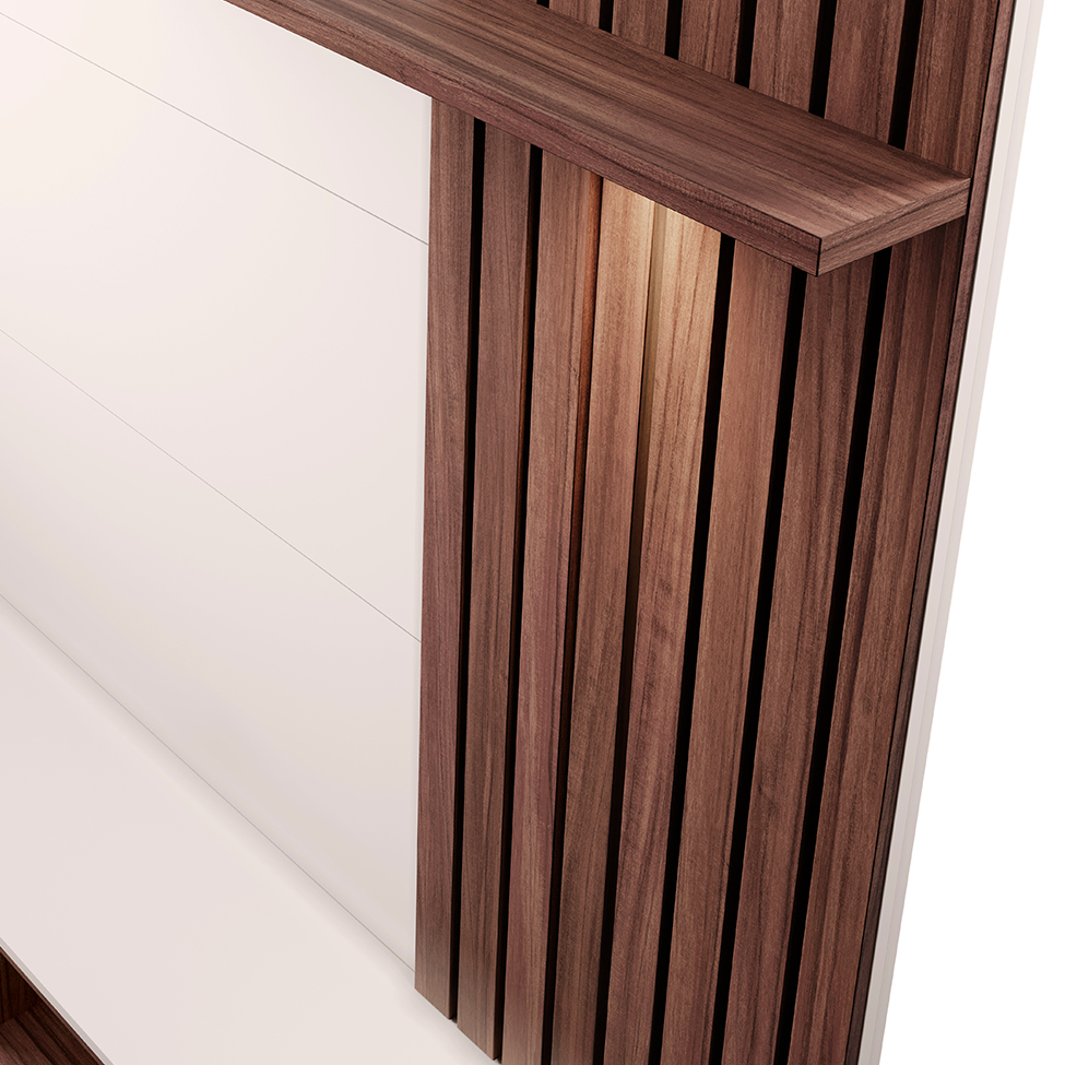 Painel para TV até 60 Polegadas Tocantins II Off White e Nogueira Real