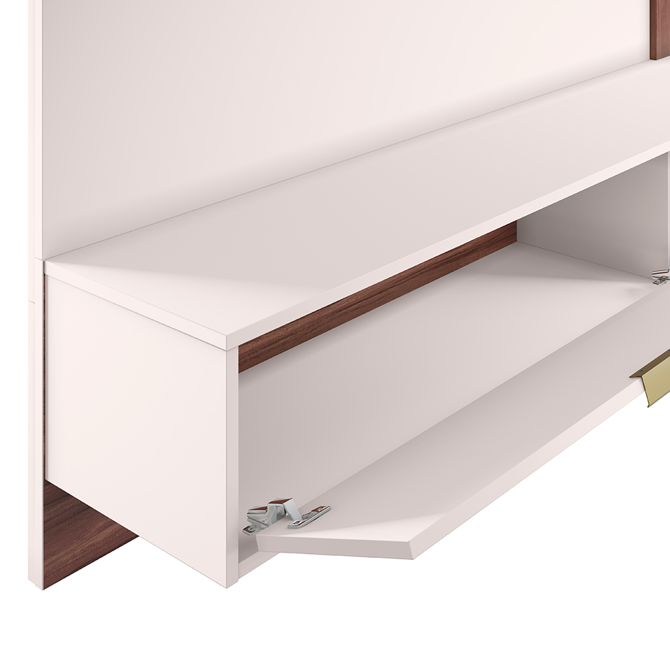 Painel para TV até 60 Polegadas Tocantins II Off White e Nogueira Real