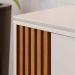 Rack Bancada Otawa TV até 60 Polegadas Pés de Madeira Maciça Off White Matte/Freijo