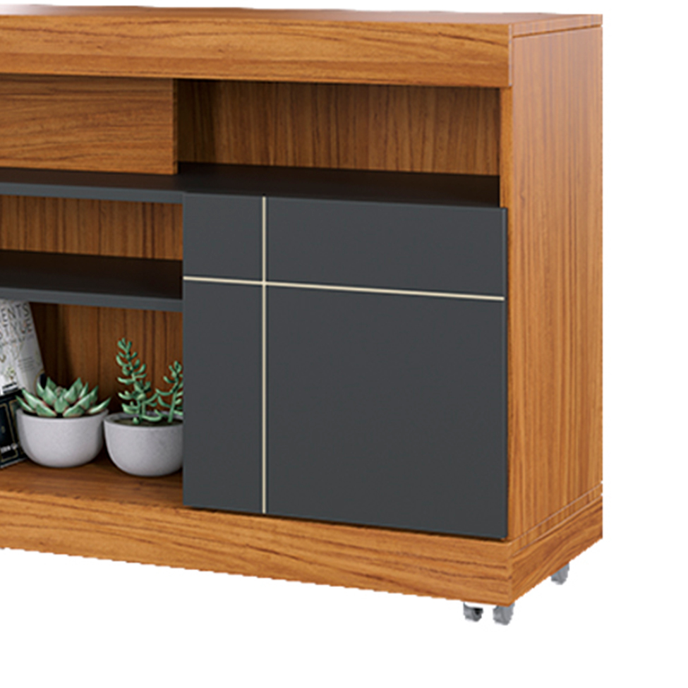 Rack Yara Noce e Preto 136 cm