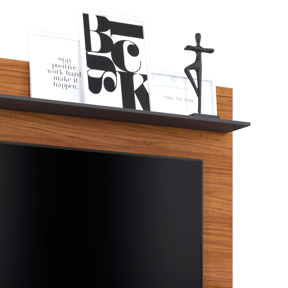 Rack com Painel para TV até 47 Polegadas Yara Noce e Preto 136 cm