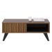 Mesa de Centro Kerry 1 Nicho 4 Pés em Madeira Maciça Noce Milano / Preto Fosco