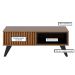 Mesa de Centro Kerry 1 Nicho 4 Pés em Madeira Maciça Noce Milano / Preto Fosco