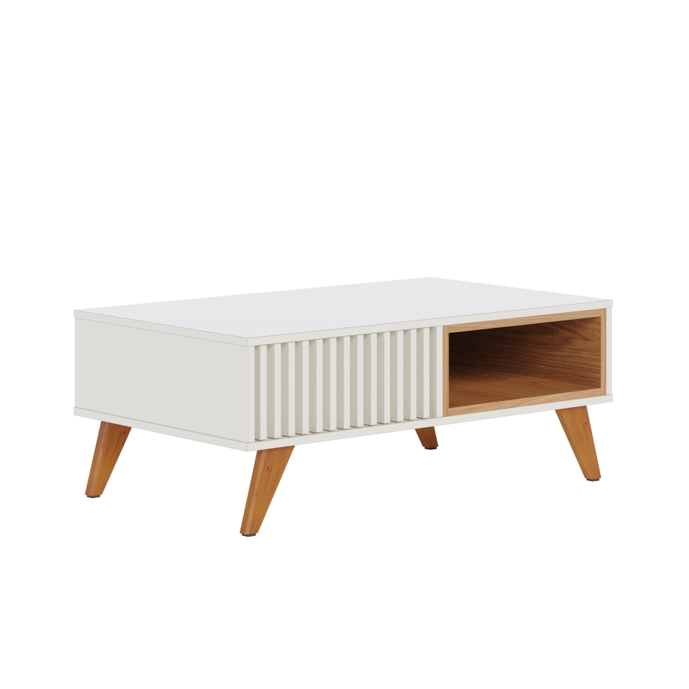 Mesa de Centro Lujan Off White / Freijó