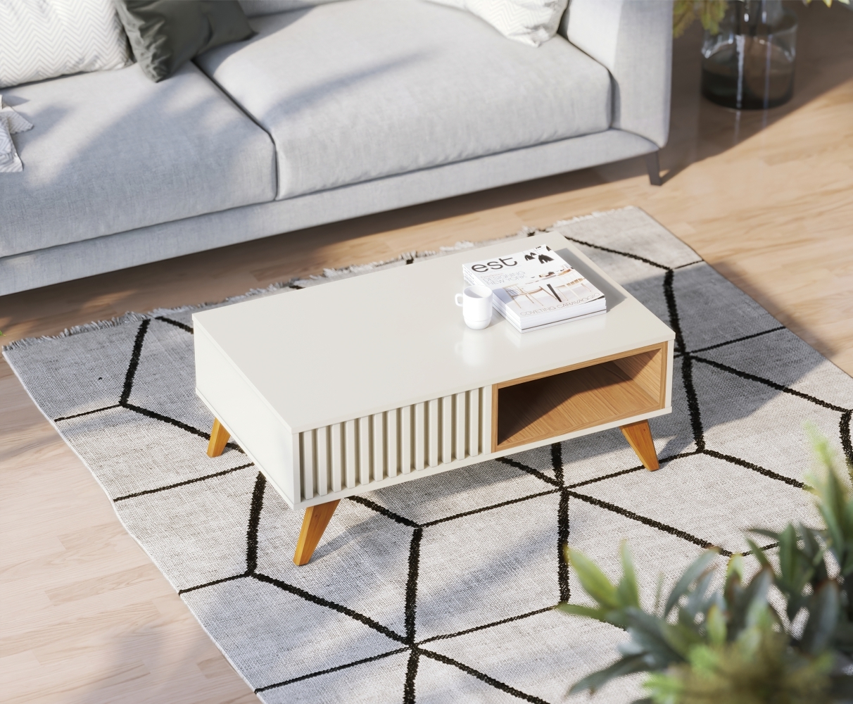 Mesa de Centro Lujan Off White / Freijó