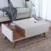 Mesa de Centro Noronha 1 Gaveta Off White Matte/Freijó - Colibri