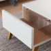 Mesa de Centro Noronha 1 Gaveta Off White Matte/Freijó - Colibri