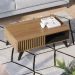Mesa de Centro Para Sala 91 cm Jeri Noce Milano Preto Colibri