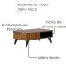 Mesa de Centro Para Sala 91 cm Jeri Noce Milano Preto Colibri