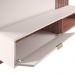 Painel Bancada Suspensa para TV até 65 Pol. Ripado 180cm Tocantins Off White/Nogueira Real - Colibri