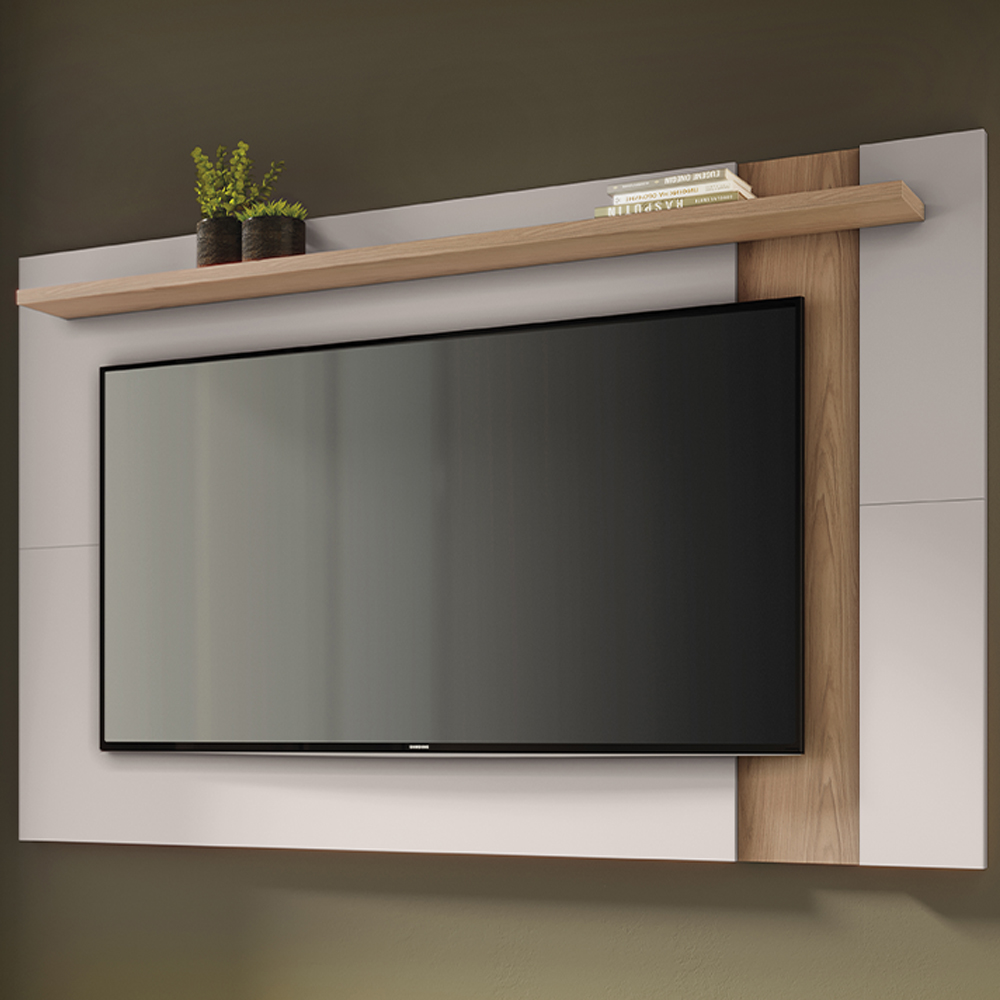 Painel Extensivel Tv 70 Pol 180 cm Leme Off White Freijo Colibri