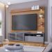 Painel Home Theater Conquista 1 Porta 70" Polegadas Freijó / Cinza Fosco