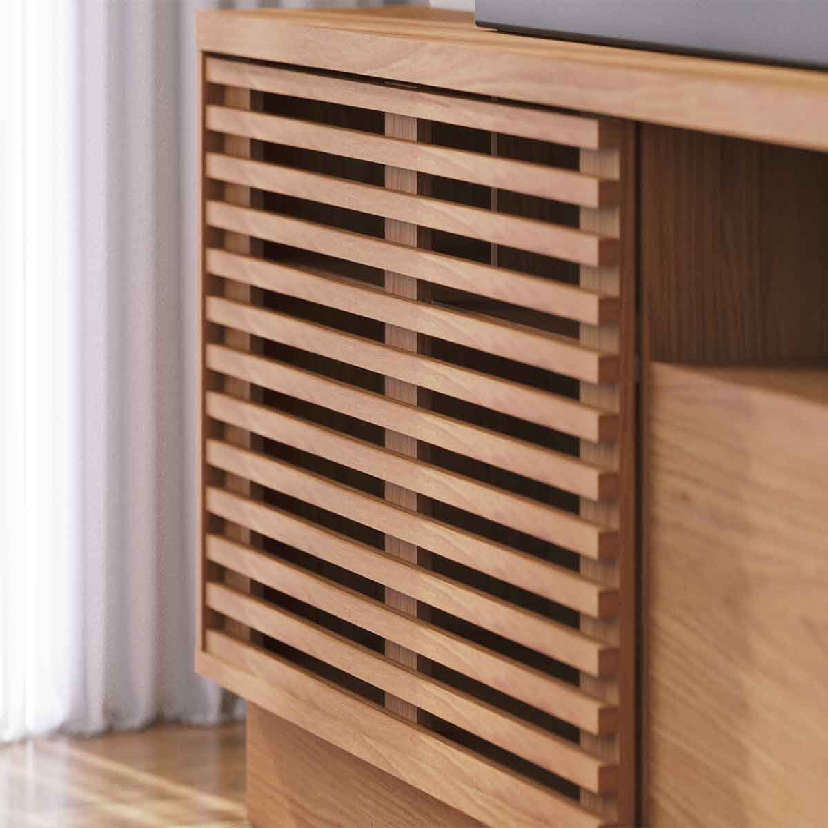 Painel Home Theater Conquista 1 Porta 70" Polegadas Freijó / Cinza Fosco
