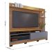 Painel Home Theater Invernia 4 Prateleiras Spot LED c/ Pés 65" Polegadas Freijó / Cinza Fosco