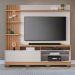 Painel Home Theater Invernia 4 Prateleiras Spot LED c/ Pés 65" Polegadas Freijo/Off White
