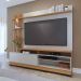 Painel Home Theater Invernia 4 Prateleiras Spot LED c/ Pés 65" Polegadas Freijo/Off White