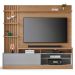 Painel Home Theater Invernia 4 Prateleiras Spot LED s/ Pés 65" Polegadas Freijó / Cinza Fosco