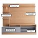 Painel Home Theater Invernia 4 Prateleiras Spot LED s/ Pés 65" Polegadas Freijó / Cinza Fosco