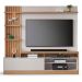 Painel Home Theater Invernia 4 Prateleiras Spot LED s/ Pés 65" Polegadas Freijo/Off White