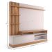 Painel Home Theater Invernia 4 Prateleiras Spot LED s/ Pés 65" Polegadas Freijo/Off White