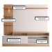 Painel Home Theater Invernia 4 Prateleiras Spot LED s/ Pés 65" Polegadas Freijo/Off White