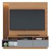 Painel Home Theater Itaumá 2 Portas Basculante 75" Polegadas Freijó / Cinza Fosco