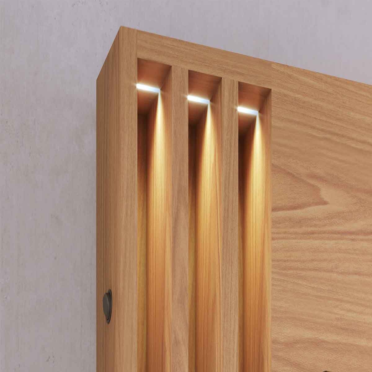 Painel Home Theater Itaumá 2 Portas Basculante 75" Polegadas Freijó / Cinza Fosco