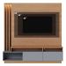 Painel Home Theater Itaumá 2 Portas Basculante 75" Polegadas Freijó / Cinza Fosco
