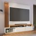 Painel Home Theater Itaumá 2 Portas Basculante 75" Polegadas Off White Matte / Freijó