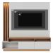 Painel Home Theater Itaumá 2 Portas Basculante 75" Polegadas Off White Matte / Freijó