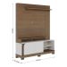 Painel Home Theater Jureli 2 Portas 1.5 até 65" Polegadas Amêndoa/Off White