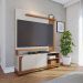 Painel Home Theater Jureli 2 Portas 1.5 até 65" Polegadas Off White Matte / Freijó