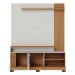 Painel Home Theater Jureli 2 Portas 1.5 até 65" Polegadas Off White Matte / Freijó